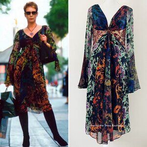Super Rare Vintage DVF Silk Boho Dress ASO Jamie Lee Curtis in Freaky Friday